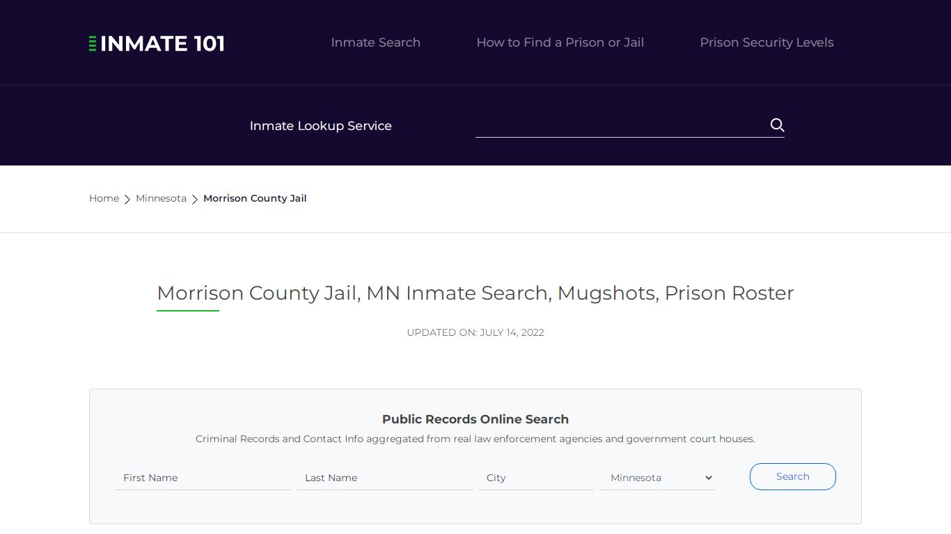 Morrison County Jail, MN Inmate Search, Mugshots, Prison ...